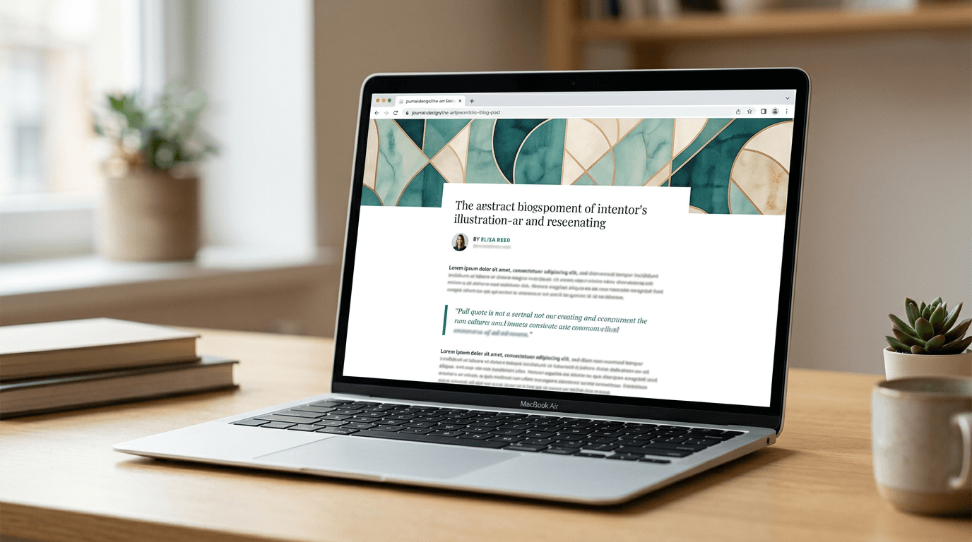 Polished blog post displayed on a laptop screen with professional layout